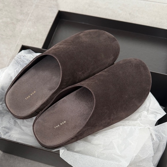The Row Shoes - The Row Women's Dark Brown Hudson Slides